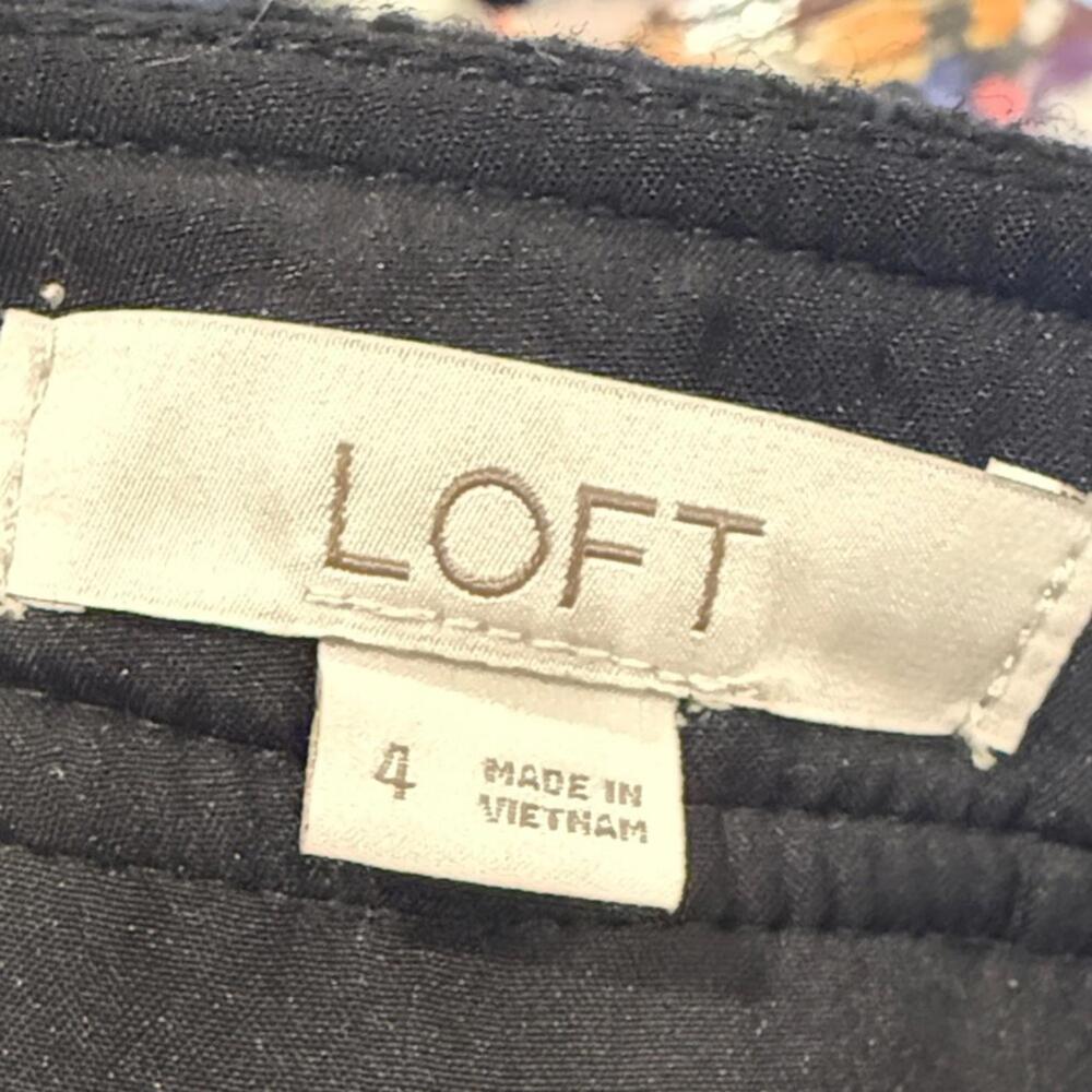 Loft | Black Wool Blend Gold Button Front Mini Sk… - image 2